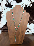 The Turquoise & Roses Lariat