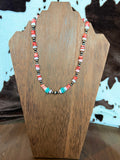 Red Spiny, Pink Conch, and Kingman Necklace