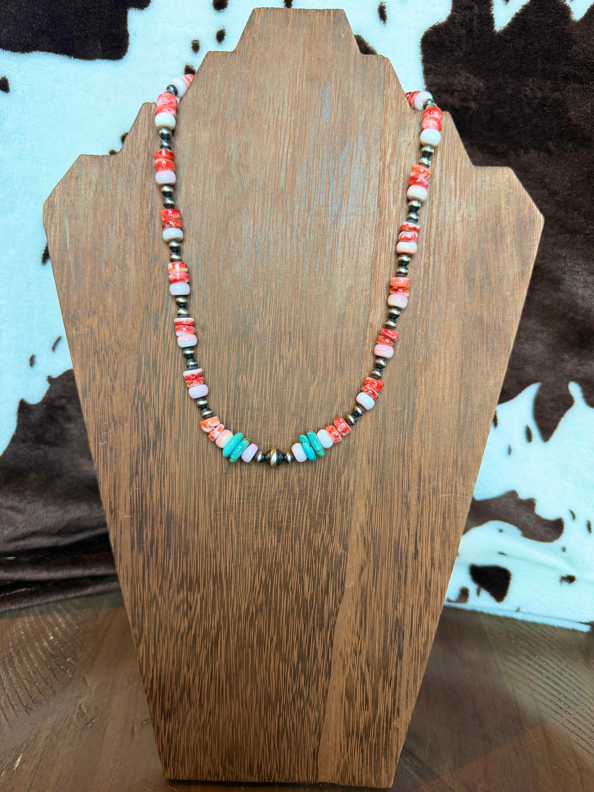 Red Spiny, Pink Conch, and Kingman Necklace