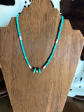 Blue Heishi &  Pink Conch Stacker Necklace