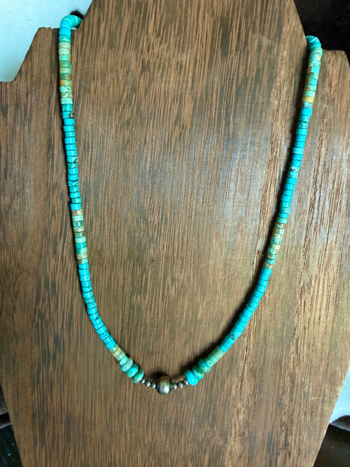 Blue & Green Heishi Stacker Necklace