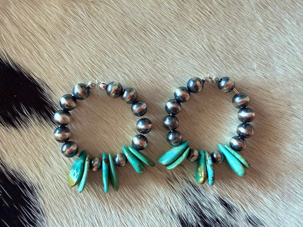 The Turquoise Drip Hoops