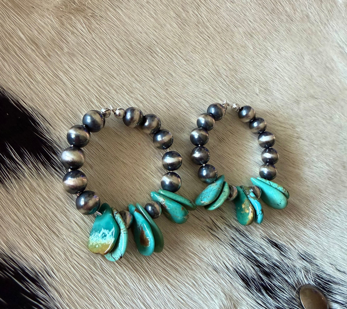 The Turquoise Drip Hoops