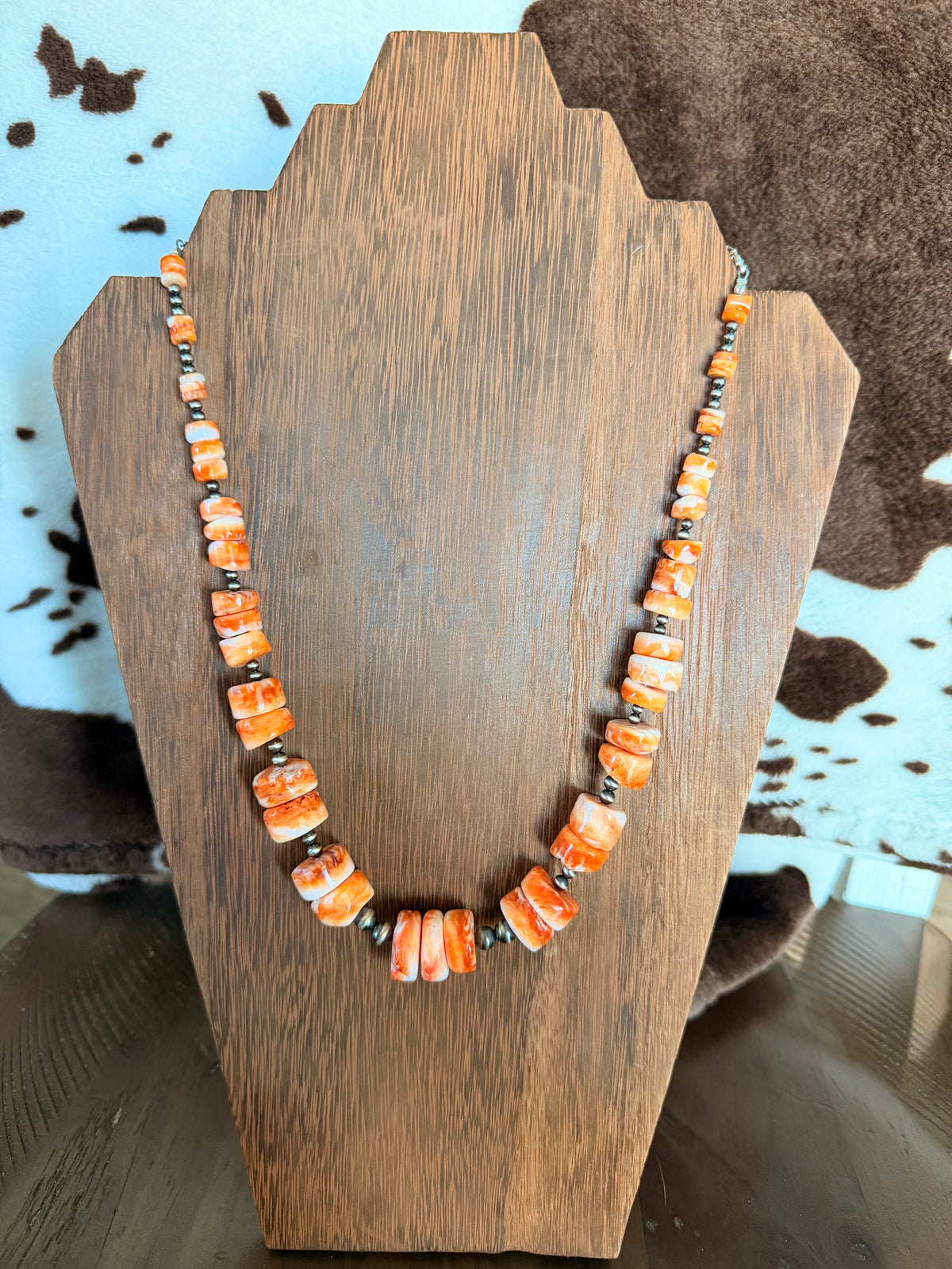 The Graduated Orange Spiny Statement Necklace