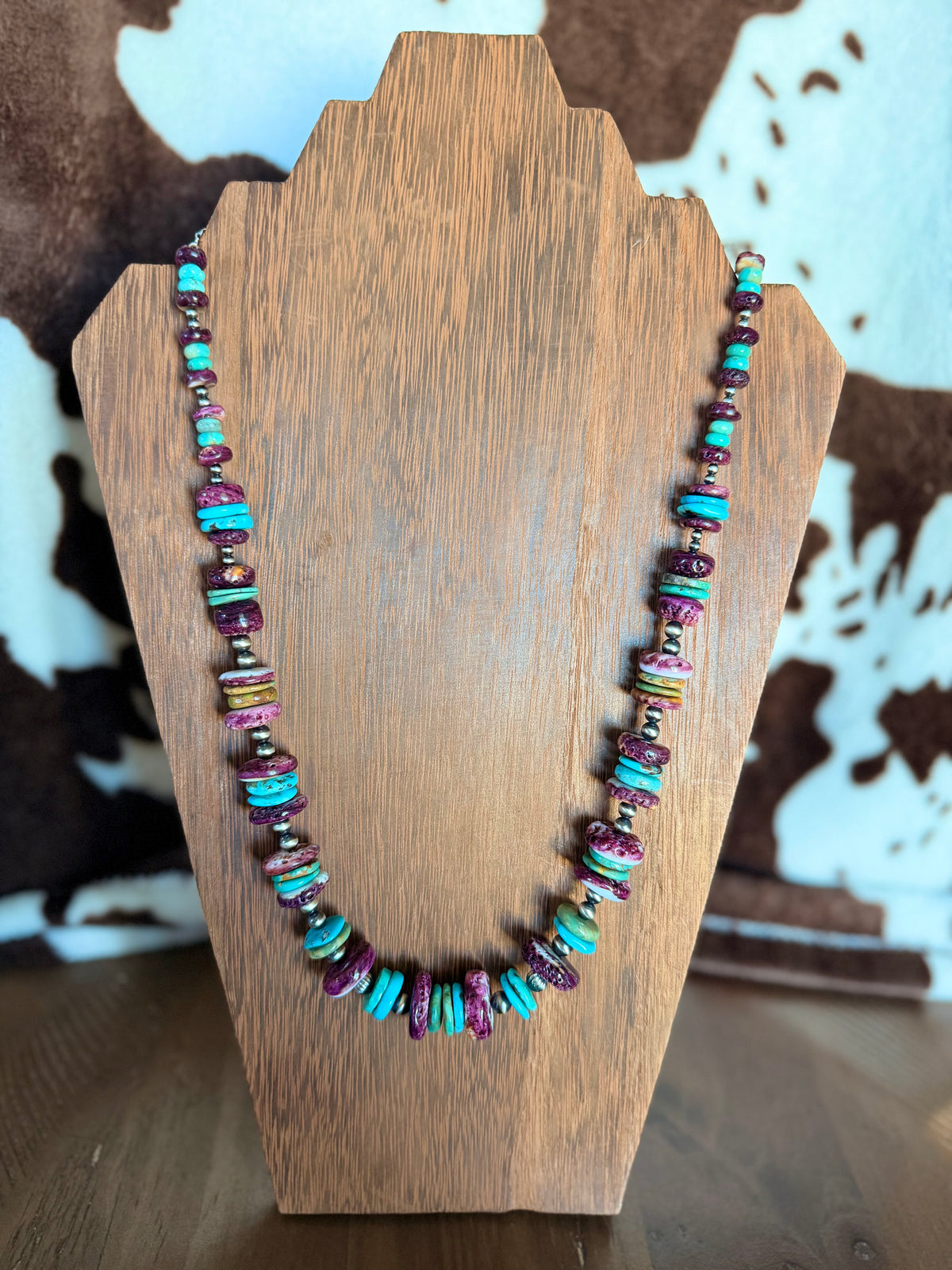 The Turquoise and Purple Spiny Statement Necklace